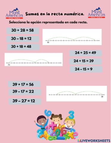 Sumas en la recta numérica