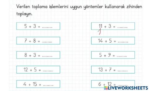 Toplama İşlemi Yapalım