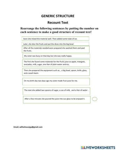 Recount text
