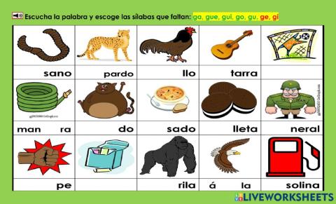 Gg-Todas-1: Escoge la sílaba que falta.