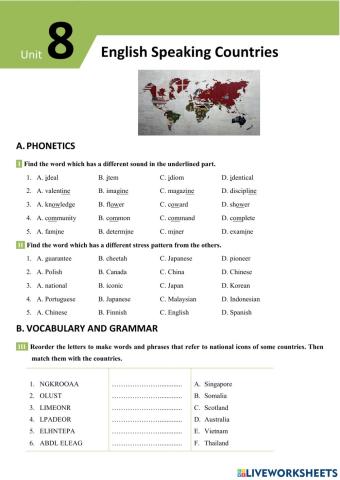 English 8 - Big4 - Unit 8 - Vocabulary and Grammar