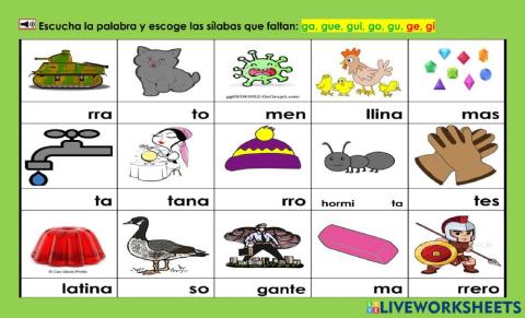 Gg-Todas-2: Escoge la sílaba que falta.