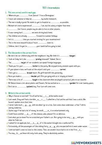 Lexical Test 1