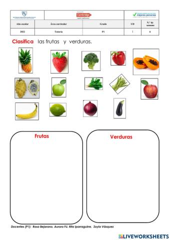 Frutas y verduras