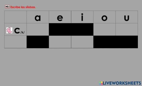 Cc: Tabla de sílabas-ESCRIBIR