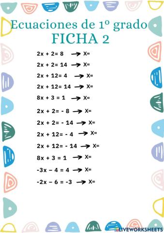 Ecuaciones primer grado