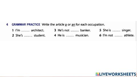 Names and occupation An- a