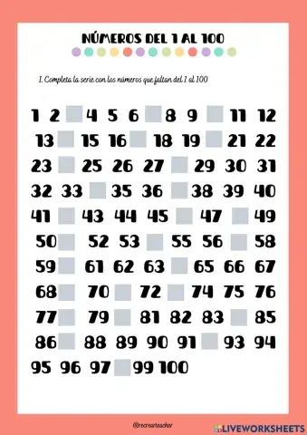 Números del 1 al 100