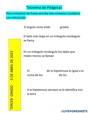 Teorema de pitagoras