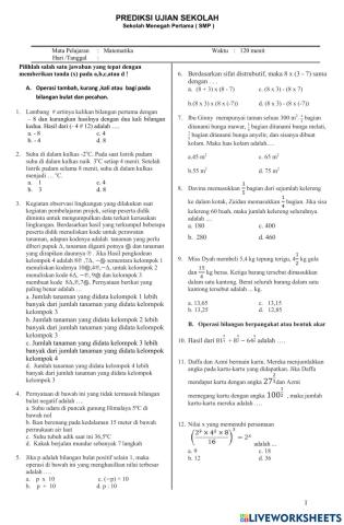 Predisksi soal ujian sekolah