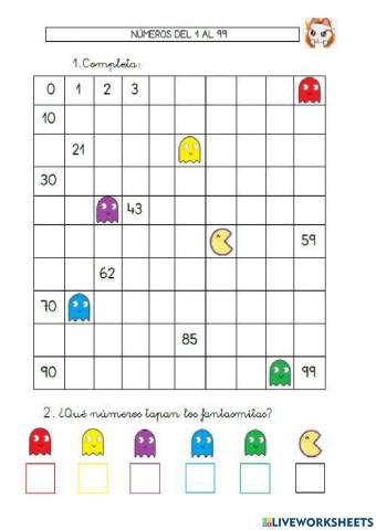 Números del 1 al 100