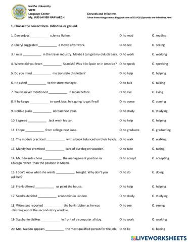 Gerunds or Infinitives