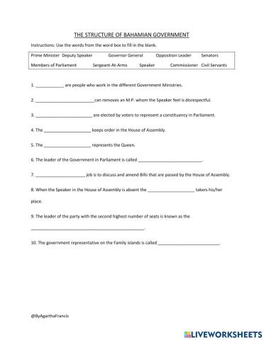 Structure of the Government