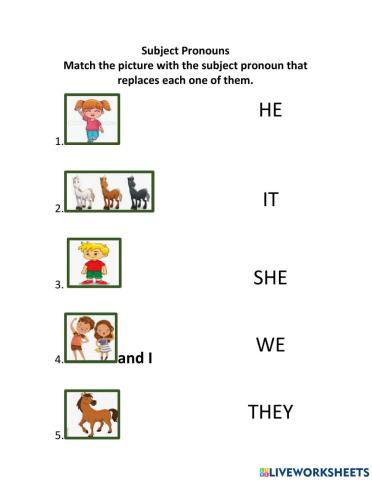 Match on Nouns and Subject Pronouns