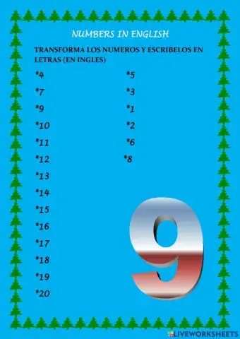 Numbers in english