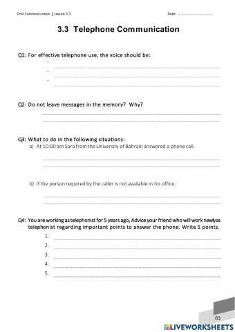 Telephone communication