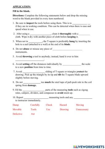 Procedure in Maintaining Hand Tools