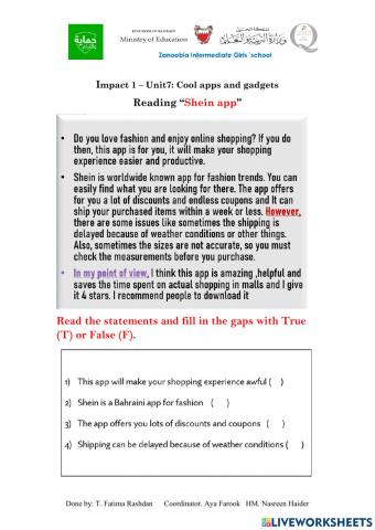 Unit7 - Reading - about Shein