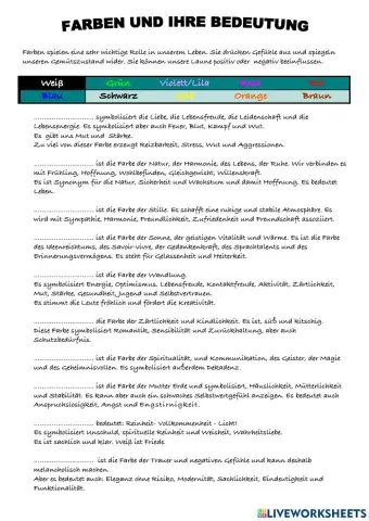 Bedeutung der Farben