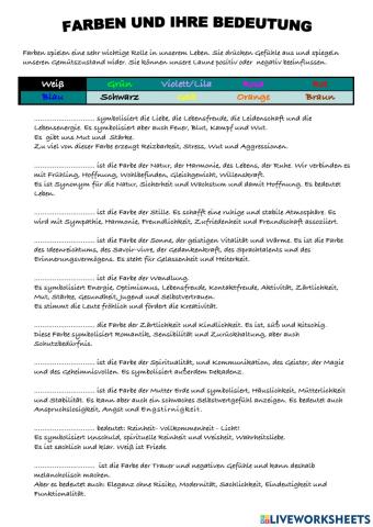 Bedeutung der Farben