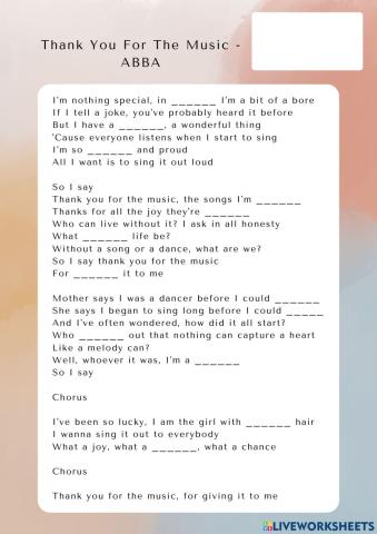 Thank You For The Music - ABBA