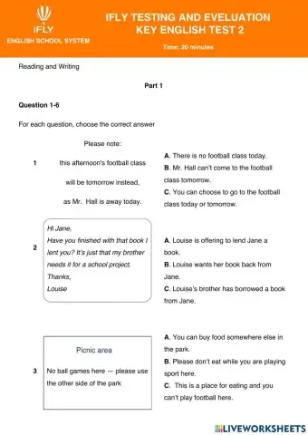 Ket reading part 1-2