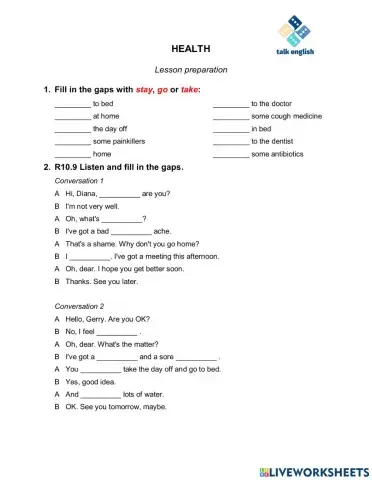 HEALTH Lesson Preparation