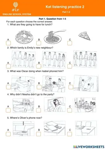 KET listening part 1-2