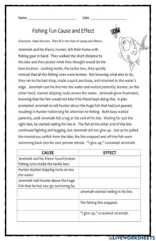 Cause - Effect Worksheet 1