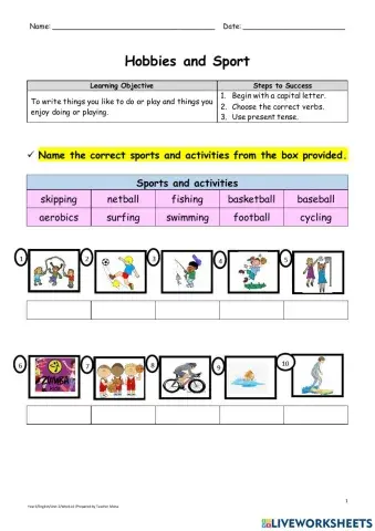 Day 3 - Hobbies and Sports