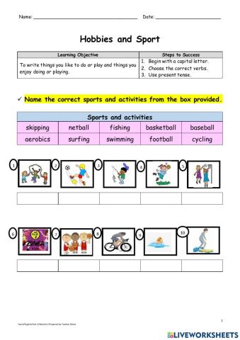 Day 3 - Hobbies and Sports