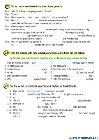Present Perfect vs Past Simple