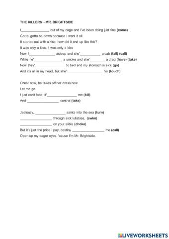 The Killers - Mr. Brightside (Present Continuous Song)