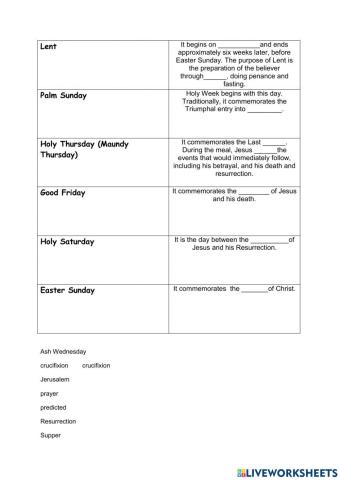 The Holy Week