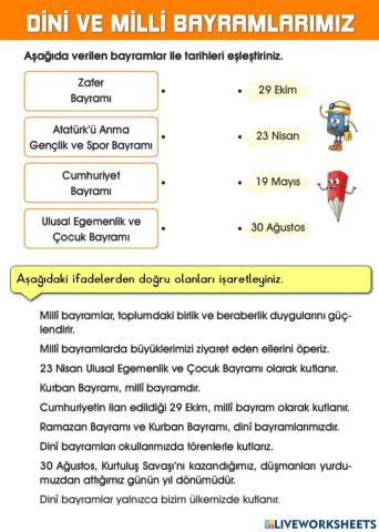 Dini ve Milli Bayramlarımız