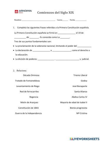 Principios del siglo XIX en España