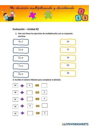 Multiplicaciones y divisiones sencillas
