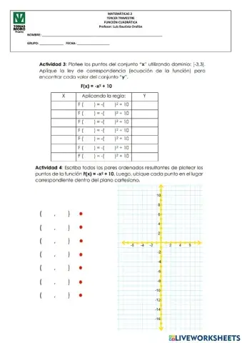 Función cuadrática -a-
