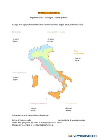 Ripasso di geografia