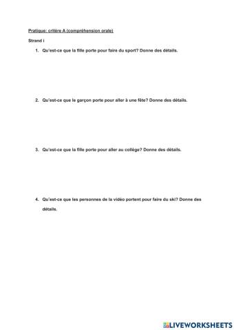 Compréhension orale