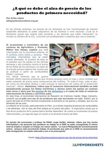 El por qué el alza de los precios