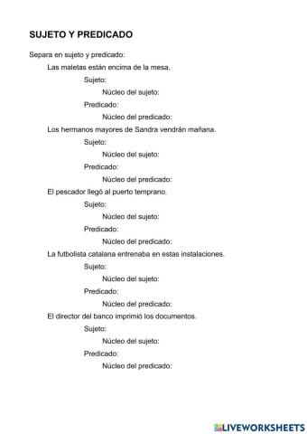 Sujeto y predicado