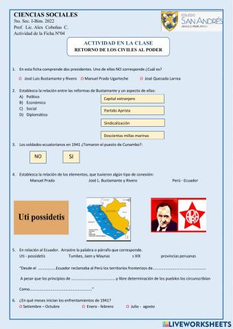 Actividad Nº04 Retorno de los civiles al poder