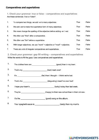 Comparative, Superlatives, As...as