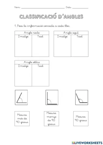 Classificació d'angles