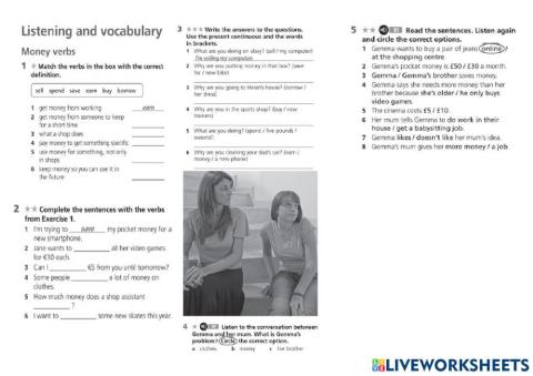 Money verbs