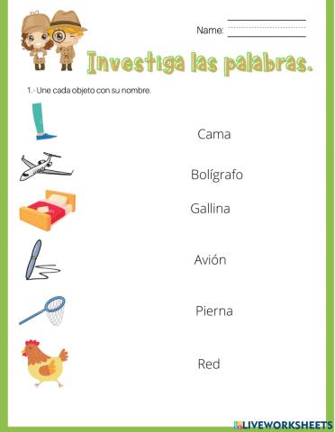 Investiga las palabras