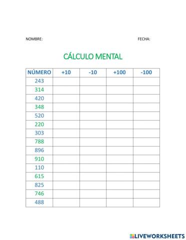 Cálculo mental