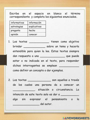 Textos explicativos