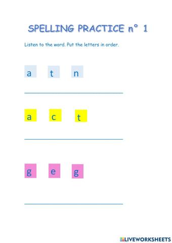 Spelling Practice n°1